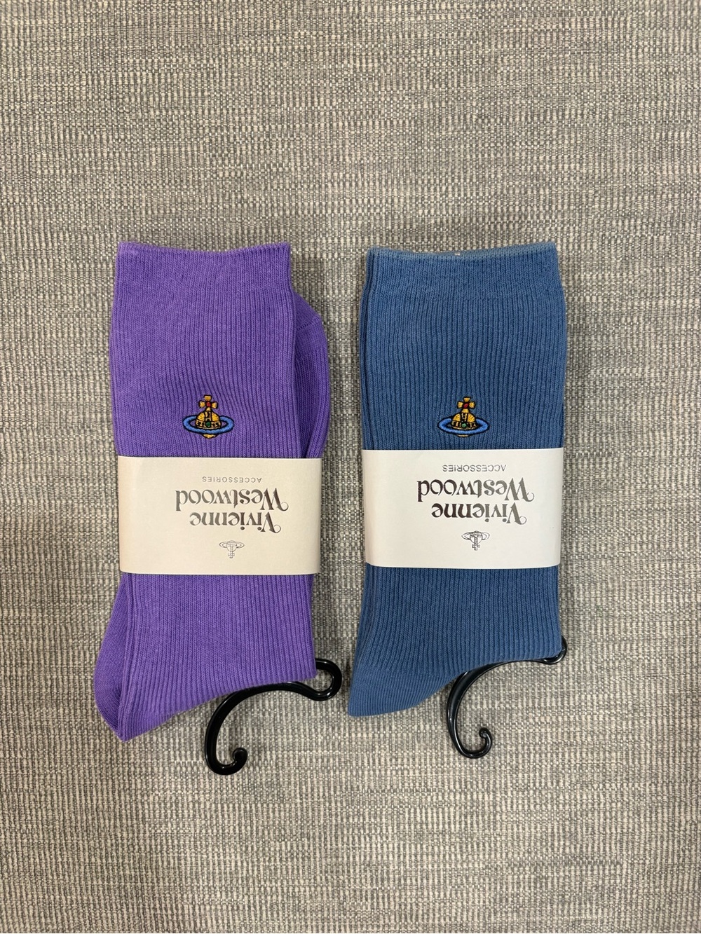 Vivienne Westwood Purple and Blue Crew Socks Duo pack of 2